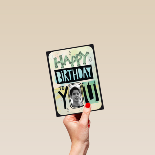 happy birthday met fotolijstje in de o