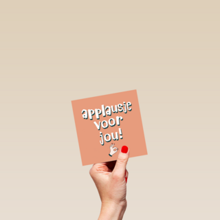 complimentkaart applausje voor jou oranje