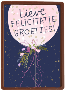 Gefeliciteerd kaart vrouw lieve felicitatiegroetjes