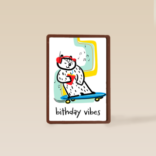 Verjaardagskaart skater birthday vibes