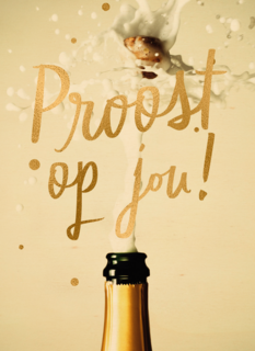 Felicitatie kaart man vrouw champagne proost op jou