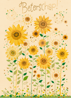 beterschap kaart klassiek zonnebloemen turnowsky
