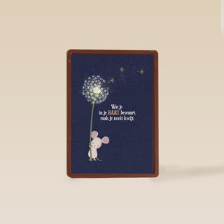 Condoleance kaart muisje met paardenbloem