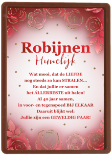 Huwelijkskaart Robijnen huwelijk