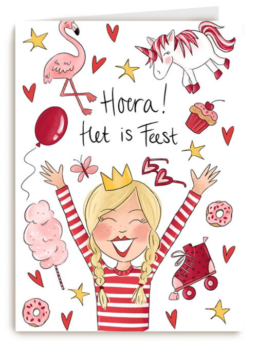 meisjesverjaardag hoera het is feest vandaag