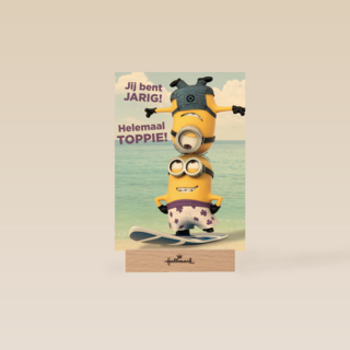 minions Stuart en Dave jij bent jarig helemaal toppie