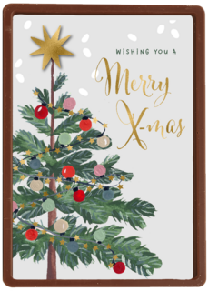 kerstkaart met kerstboom merry x mas