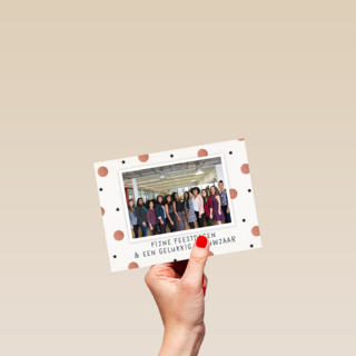 kerstkaart fotokaart zakelijk stippen
