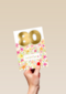 een bloemrijke verjaardagskaart voor 80 jaar