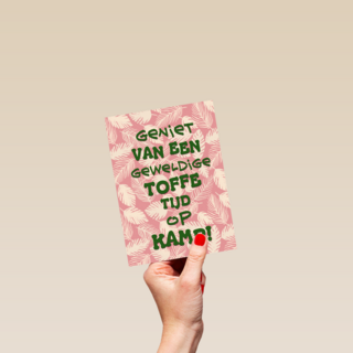 op kamp kaart toffe tijd