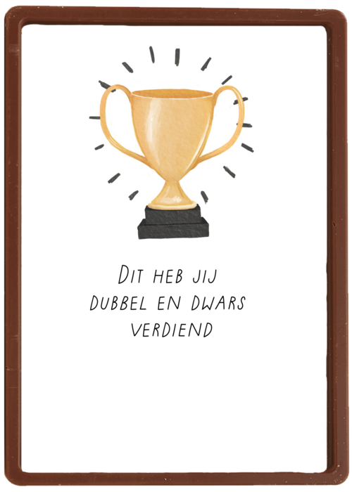 Complimentkaart dubbel en dwars verdiend