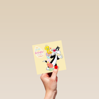 Looney Tunes Paaskaart samen eitjes zoeken