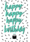 Verjaardagskaart happy birthday quote taart