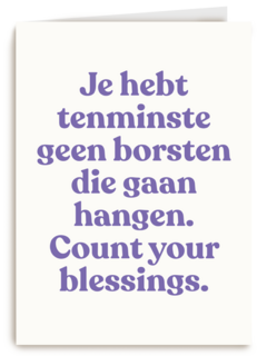 verjaardag kaart grappig borsten die gaan hangen