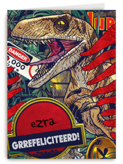 grrefeliciteerd van een velociraptor