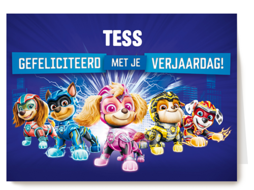 paw patrol verjaardagskaart the mighty movie