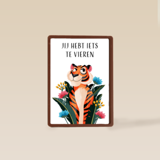 Verjaardagskaart Jij hebt iets te vieren tijger Folio