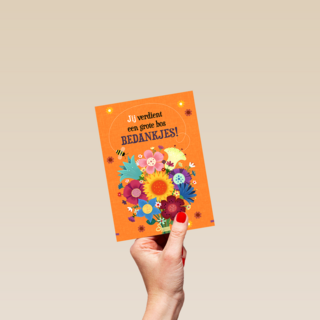 Bedankt kaart een grote bos bedankjes