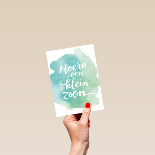 watercolor hoera een kleinzoon