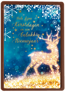 Kerstkaart zakelijk Hert met lichtjes