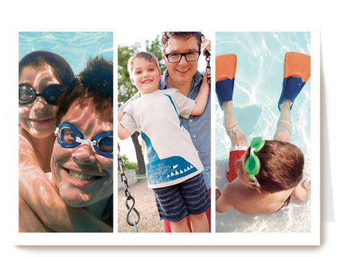 dubbele fotokaart liggend drie staande foto