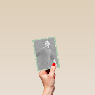 fotokaart staand groene rand met witte stippen