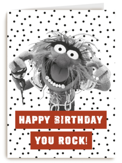 verjaardag kaart muppets animal happy birthday you rock