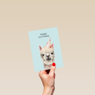 verjaardag kaart hip happy birthday lama alpaca