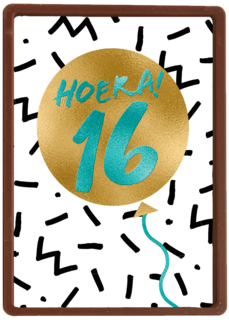 Verjaardagskaart hoera 16 tiener jongen