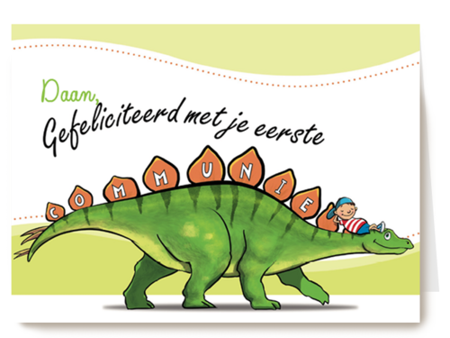 Gefeliciteerd communie dino