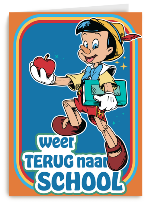Pinocchio kaart Back to School