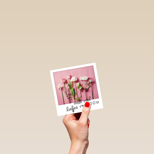 polaroid kaart heel veel liefjes voor jou
