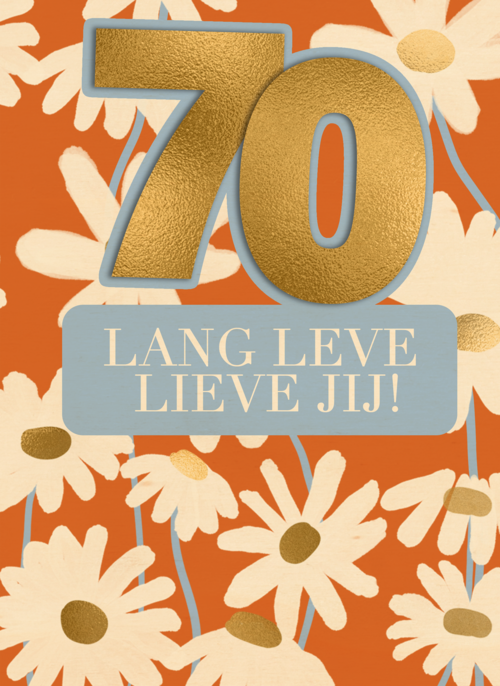 een bloemige verjaardagskaart voor 70