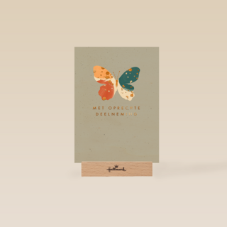 Condoleance oprechte deelneming vlinder grijs