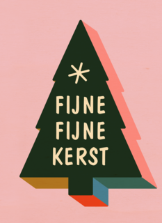 Kerstkaart fijne fijne kerst