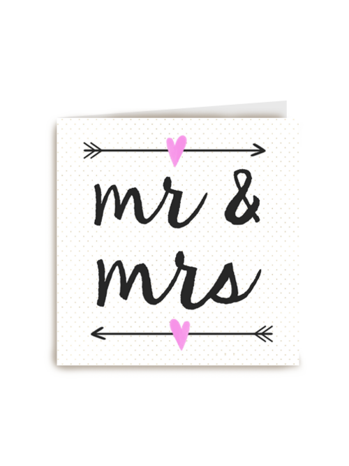 Trouwdagkaart Pijlen Mr and Mrs