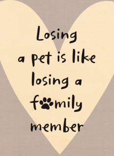 oosing pet like loosing familyl