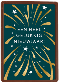 een heel gelukkig nieuwjaar met gouen vuurwerk