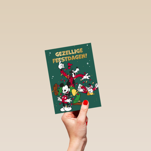 Disney kerstkaart mickey goofy donald duck