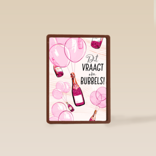 dit vraagt om roze bubbels