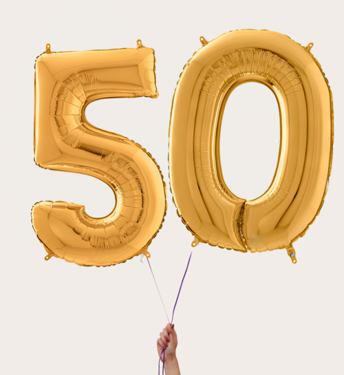 Cijferballon 50 Jaar Goud XL