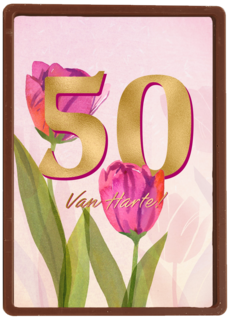 Verjaardagskaart vrouw 50 van harte