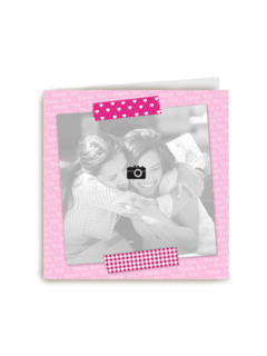 fotokaart roze fotokader