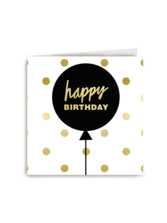 een gouden happy birthday ballon
