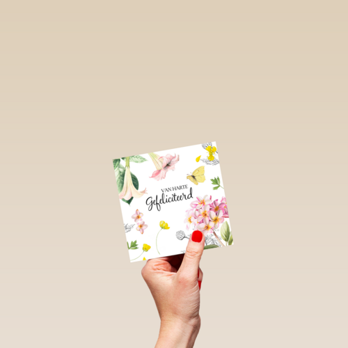 Kaart flowers by Marjolein Bastin Van harte gefeliciteerd
