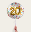 Ballon 20 jaar Confetti Goud 