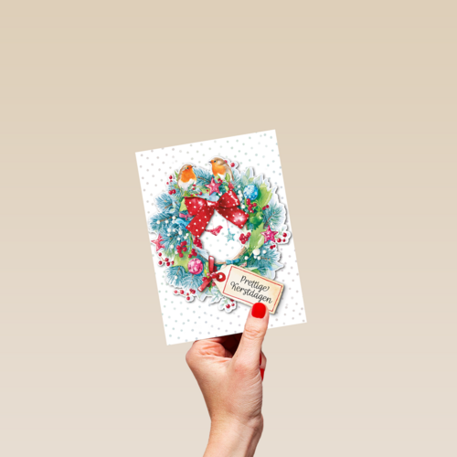 Roodborstjes kerstkrans