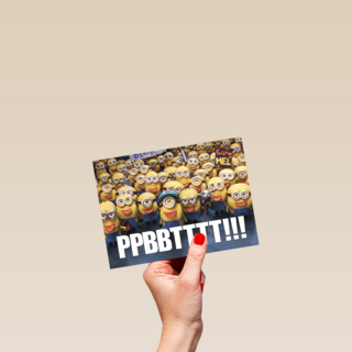 geslaagd kaart minions tong uitsteken