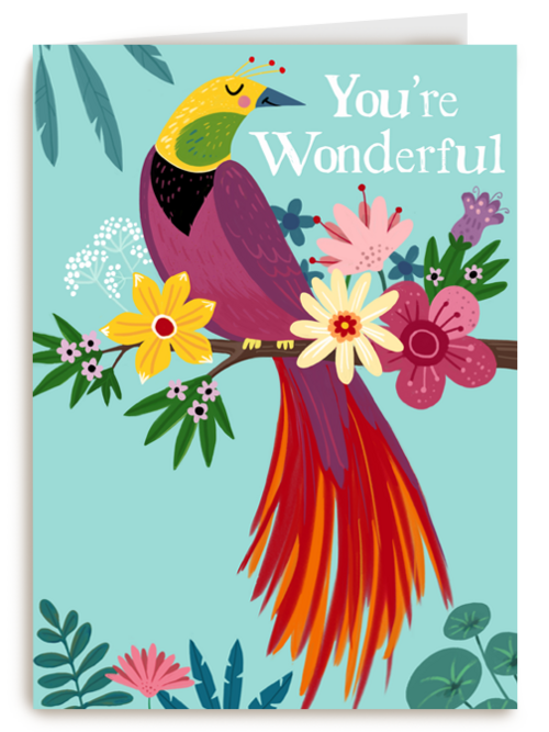 Complimentkaart you are wonderful paradijsvogel