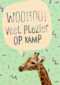 Op kamp kaart giraffe woohoo veel plezier